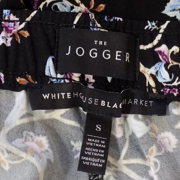WHBM White House Black Market the Jogger Pant Size Small Black Floral Print - Picture 3 of 5